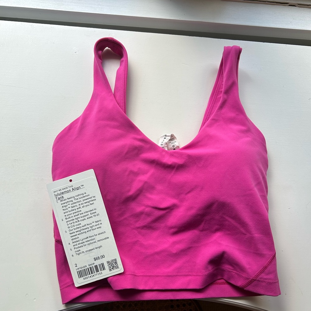 lululemon sonic pink align tank